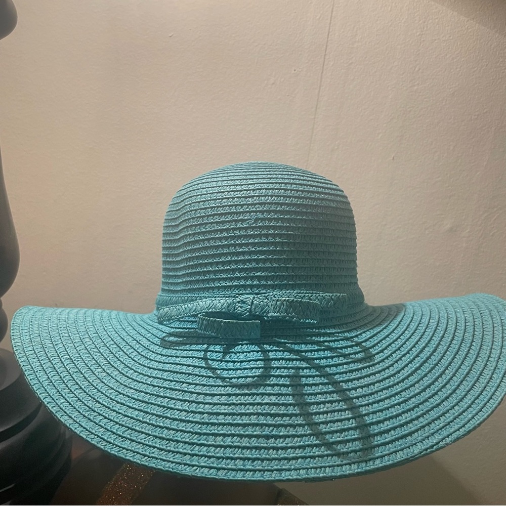 Cappelli StraWorld turquoise blue large straw hat